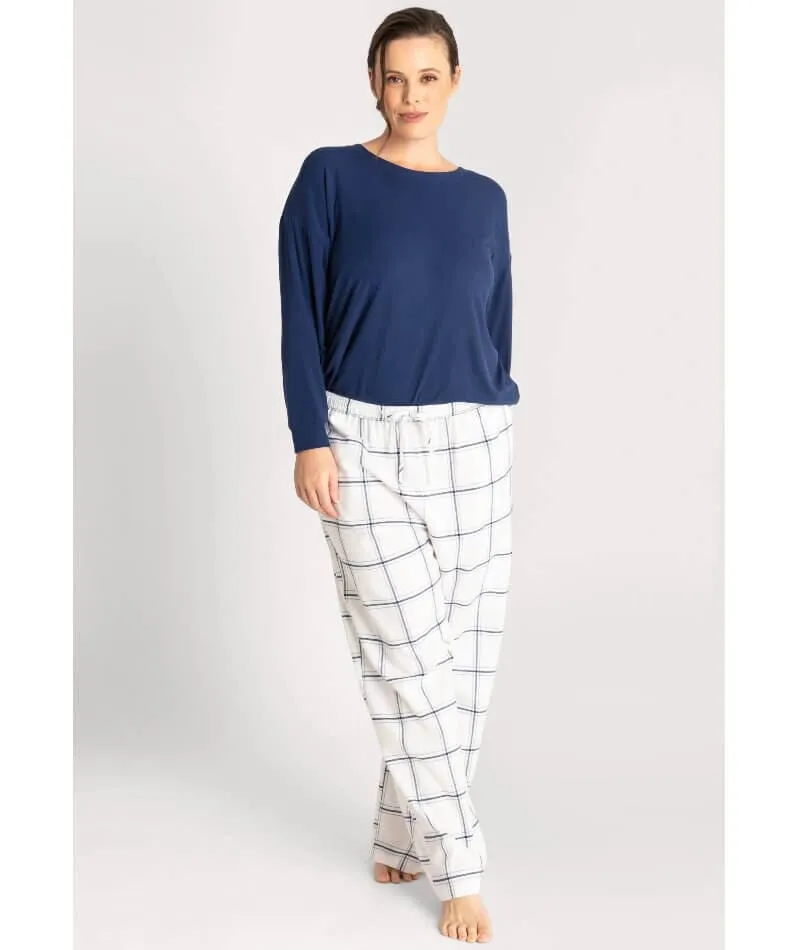 Ava & Audrey Amelia Brushed Cotton Pant - Ivory