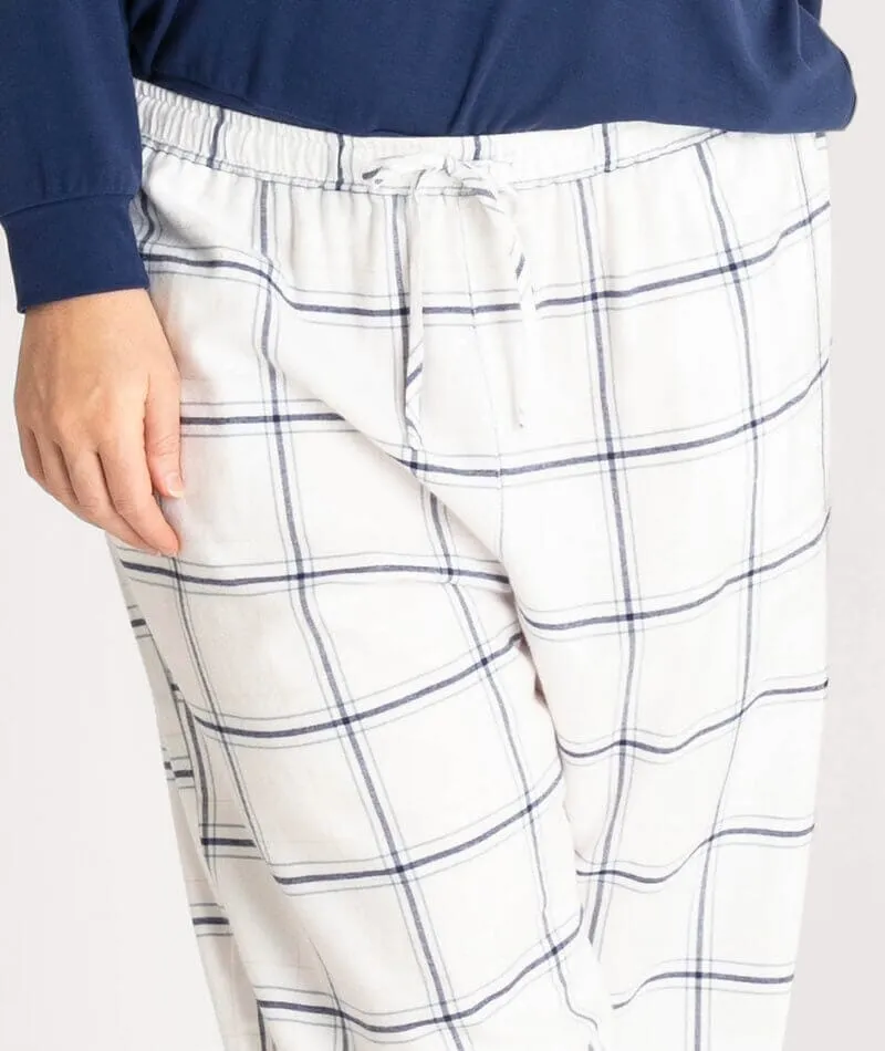 Ava & Audrey Amelia Brushed Cotton Pant - Ivory