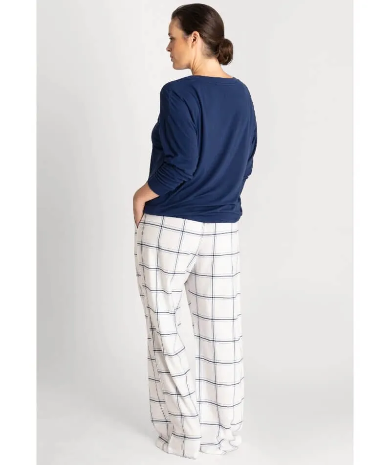 Ava & Audrey Amelia Brushed Cotton Pant - Ivory