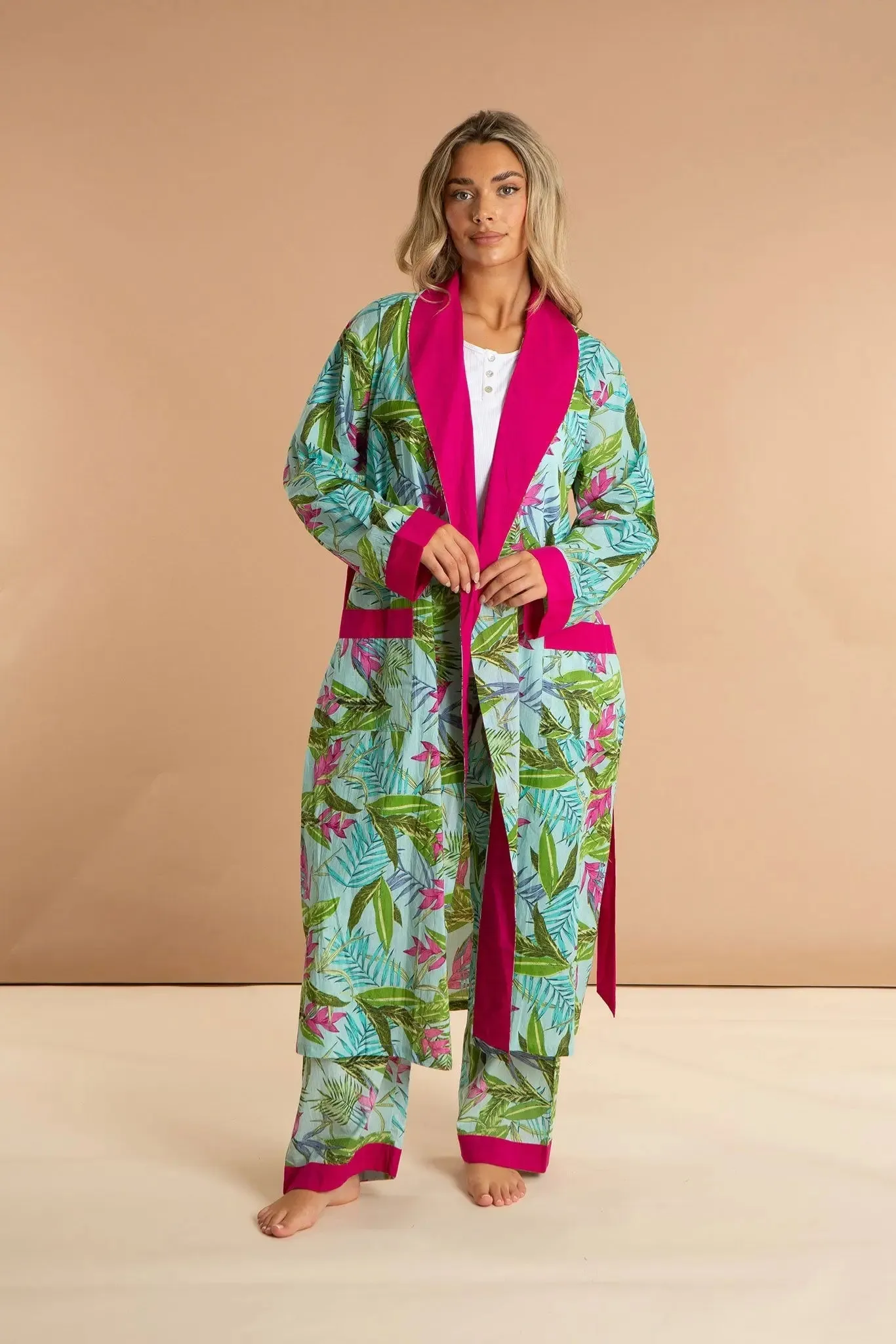 Bali Women's Floral Cotton Robe