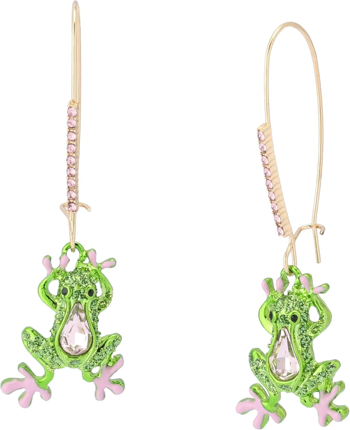 Betsey Johnson Women's Betsey's Backyard Frog Dangle Earrings