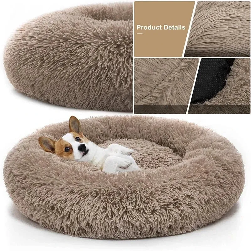 Big Round Fluffy Dog Pillow Bed – Ultimate Comfort for Your Furry Friend!"