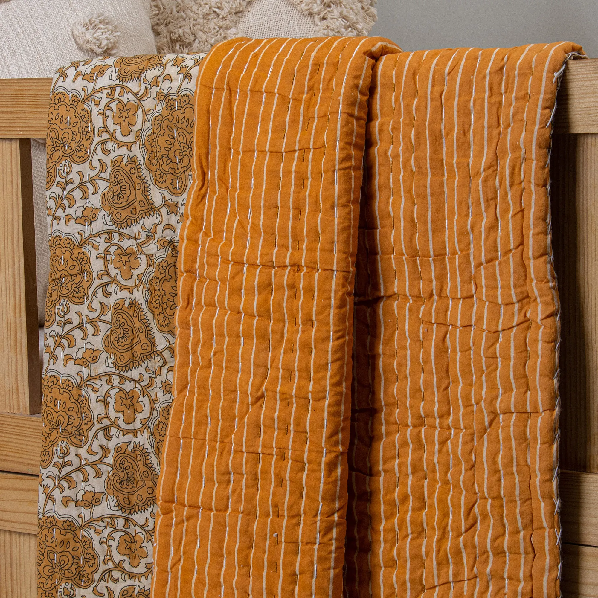 Brown Floral Printed Soft Mulmul Cotton Newborn Baby Blanket