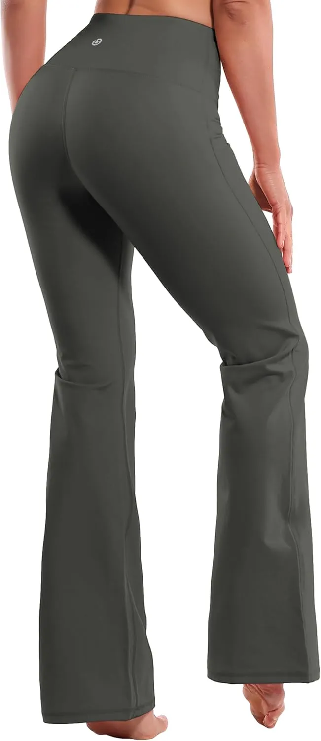 BUBBLELIME 29"/31"/33"/35"/37" 3 Styles Women's High Waist Bootcut Yoga Pants Basic/Side Pockets Tummy Control Workout Flared