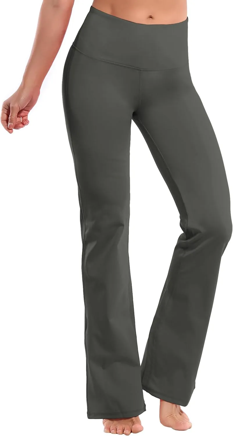 BUBBLELIME 29"/31"/33"/35"/37" 3 Styles Women's High Waist Bootcut Yoga Pants Basic/Side Pockets Tummy Control Workout Flared