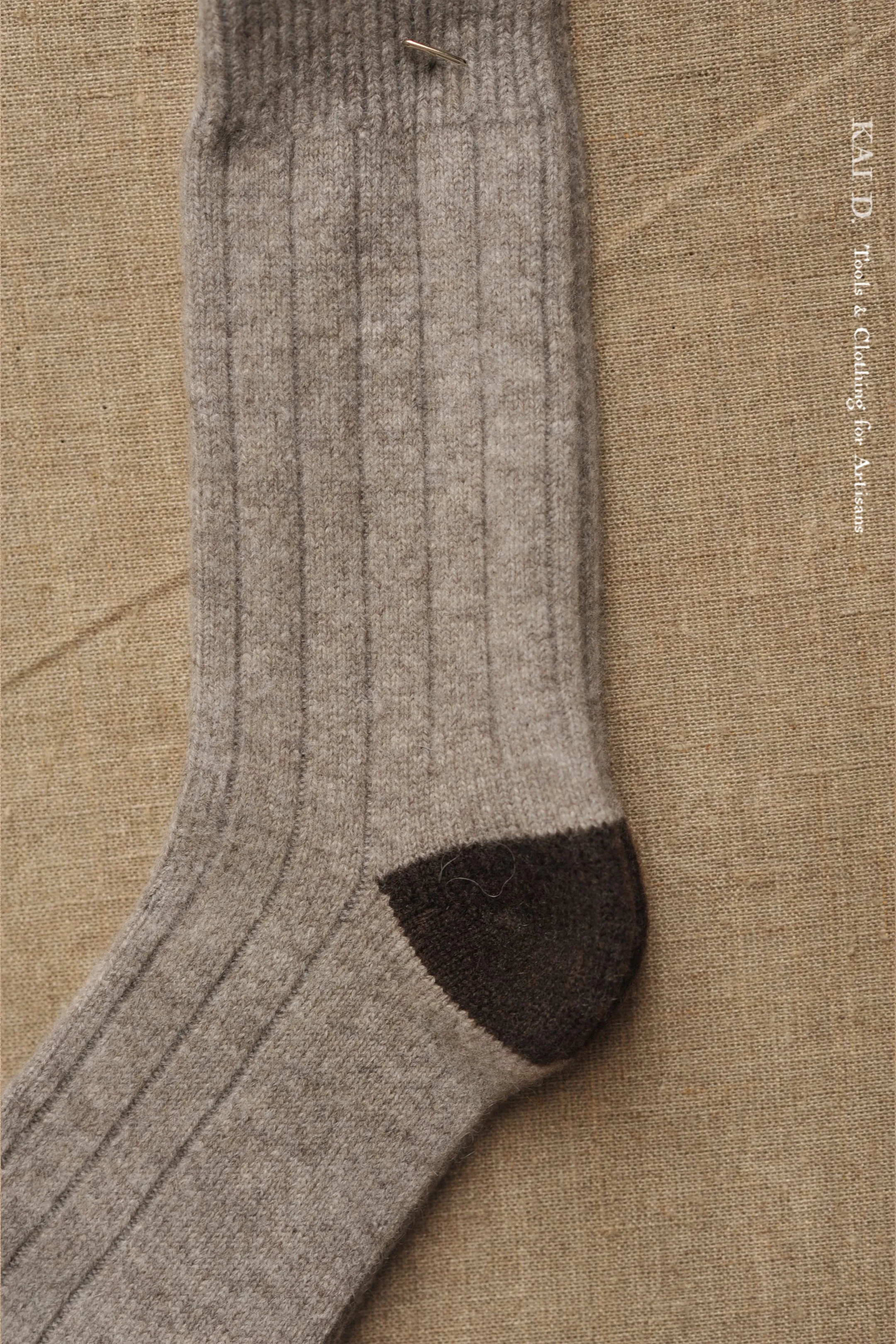 Cashmere Socks - Mens - Fawn/Dark Brown