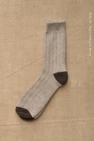 Cashmere Socks - Mens - Fawn/Dark Brown