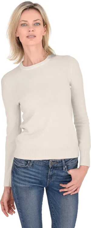 Cashmeren Womens Basic Crewneck Sweater 100% Pure Cashmere Long Sleeve Round Neck Pullover