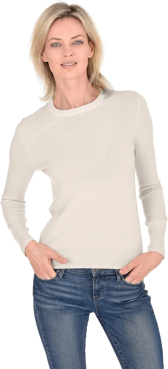Cashmeren Womens Basic Crewneck Sweater 100% Pure Cashmere Long Sleeve Round Neck Pullover