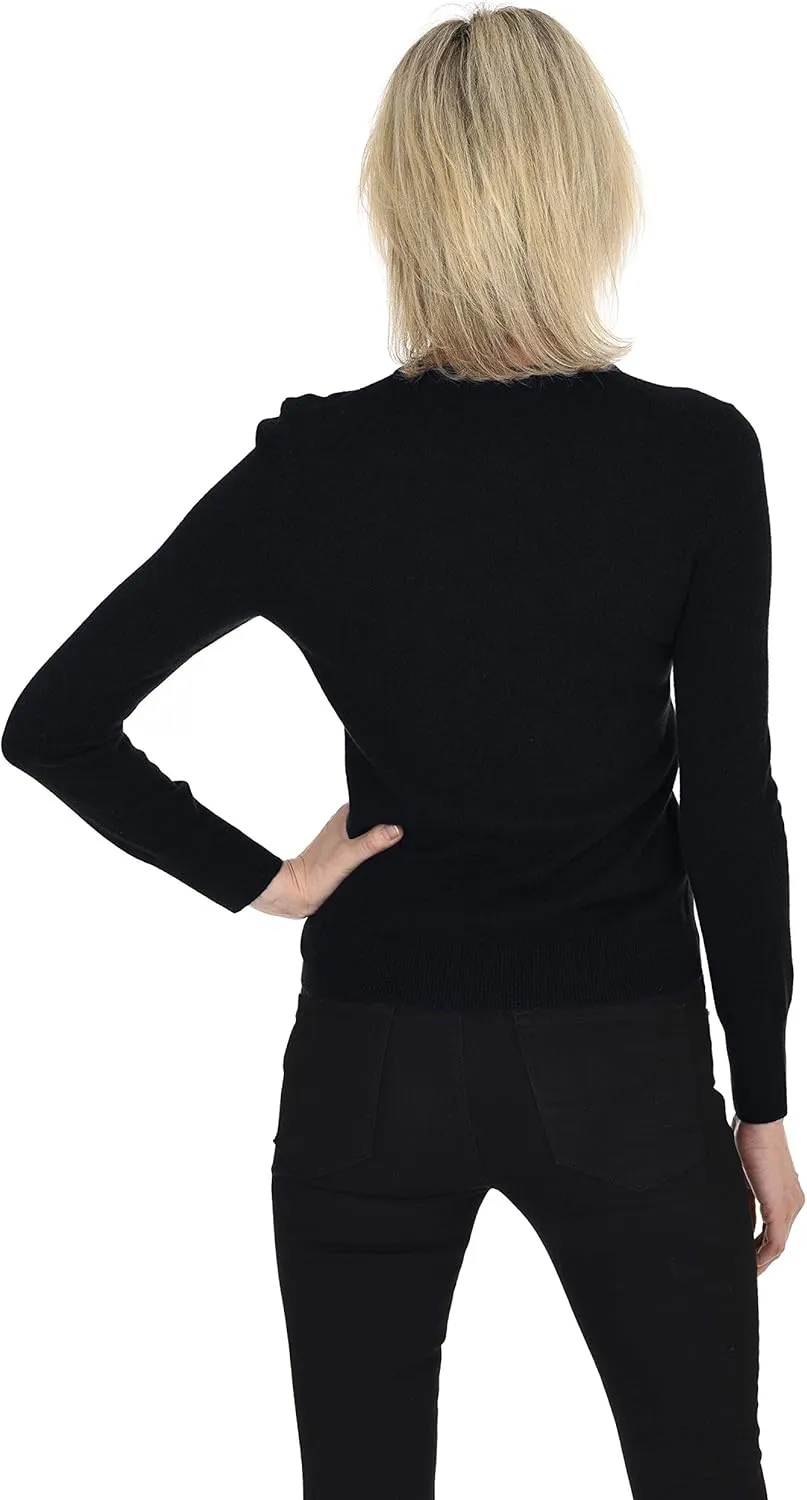 Cashmeren Womens Basic Crewneck Sweater 100% Pure Cashmere Long Sleeve Round Neck Pullover