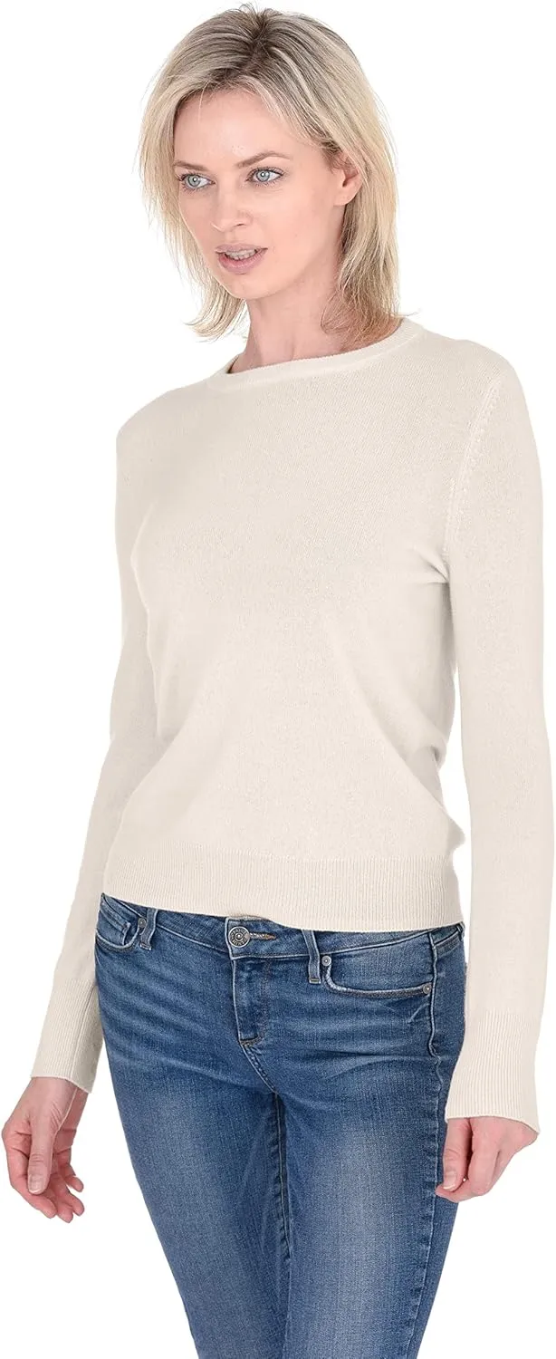 Cashmeren Womens Basic Crewneck Sweater 100% Pure Cashmere Long Sleeve Round Neck Pullover