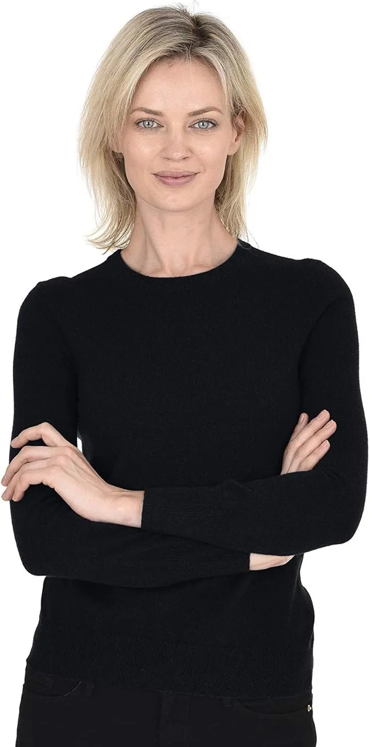 Cashmeren Womens Basic Crewneck Sweater 100% Pure Cashmere Long Sleeve Round Neck Pullover