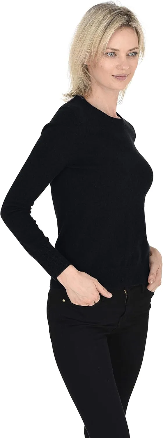 Cashmeren Womens Basic Crewneck Sweater 100% Pure Cashmere Long Sleeve Round Neck Pullover