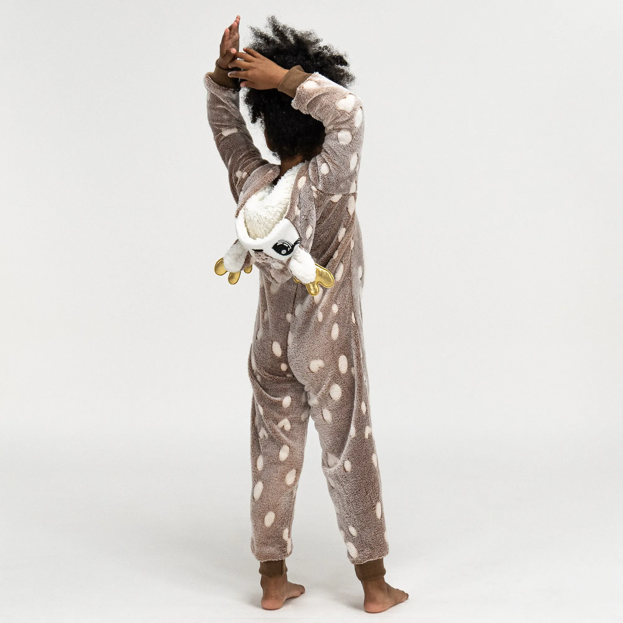 Children's Reindeer Printed Fleece Onesie