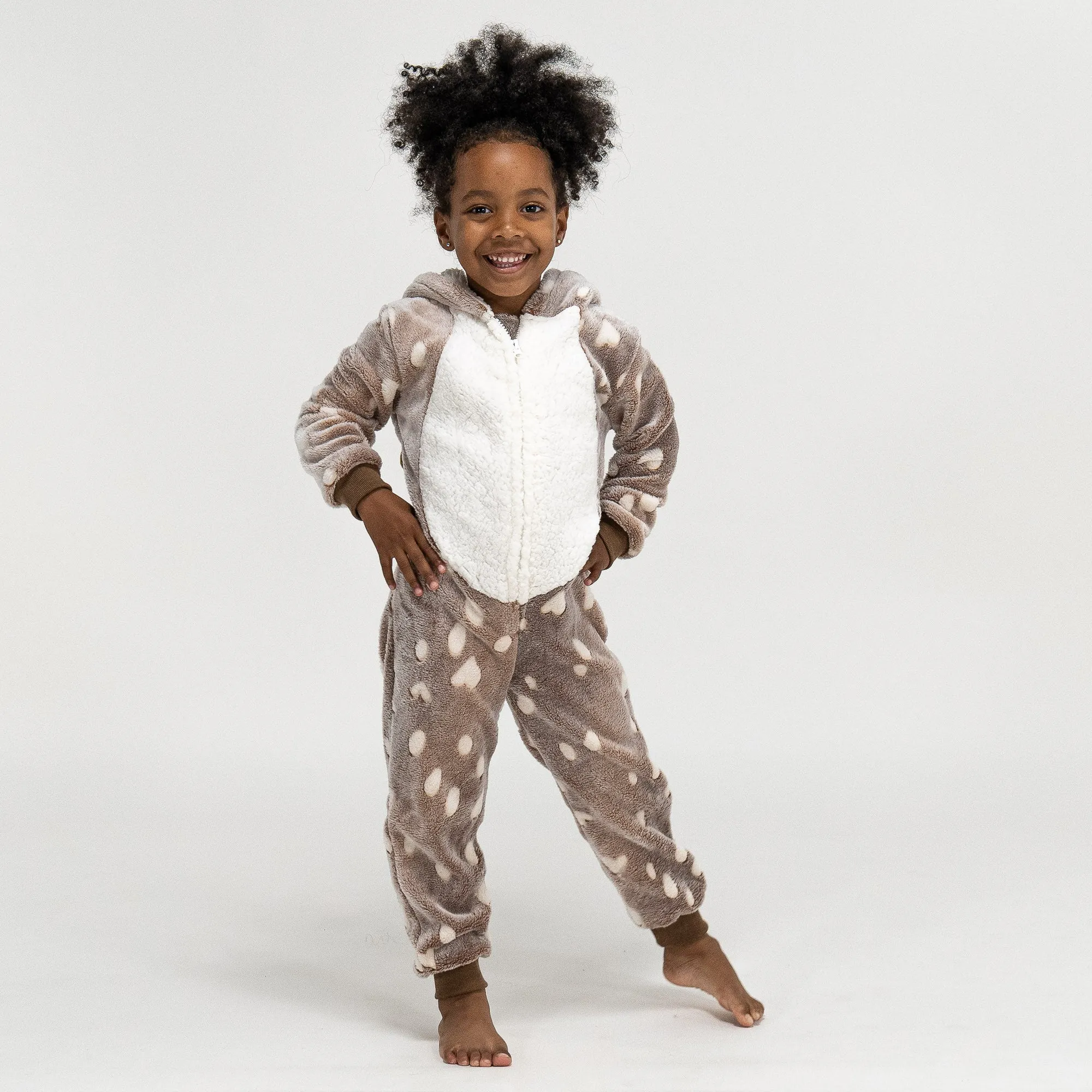 Children's Reindeer Printed Fleece Onesie