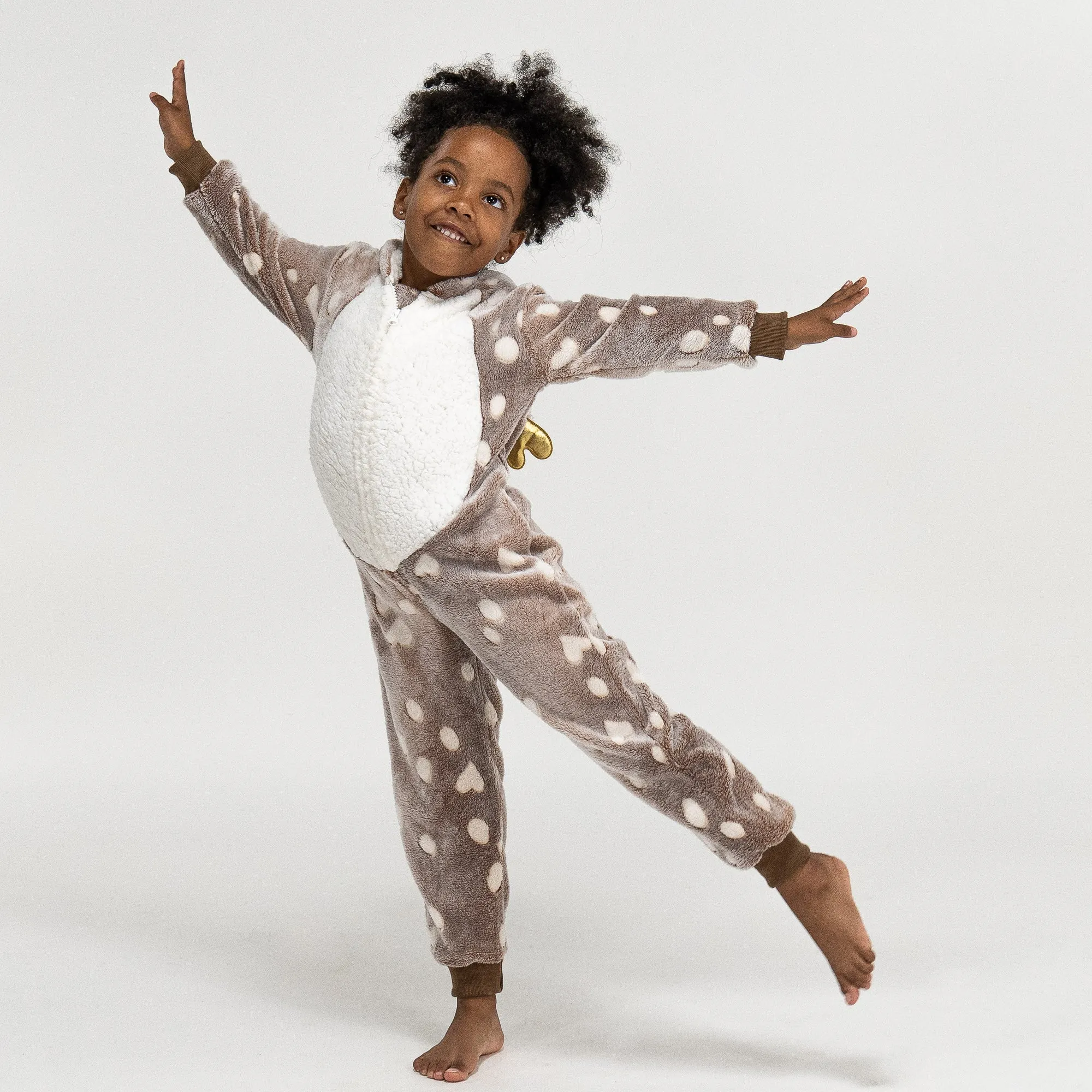 Children's Reindeer Printed Fleece Onesie
