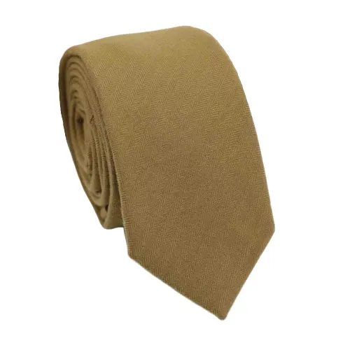 Classy Men Camel Cotton Necktie
