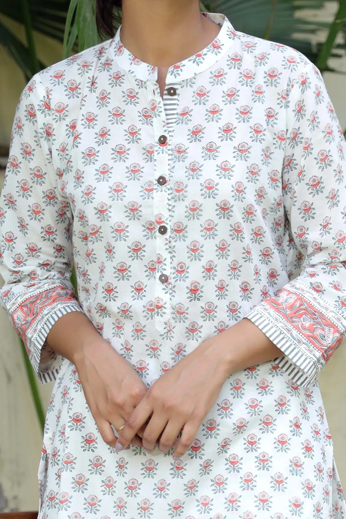 Cotton Loungewear Set In Pearl White Color