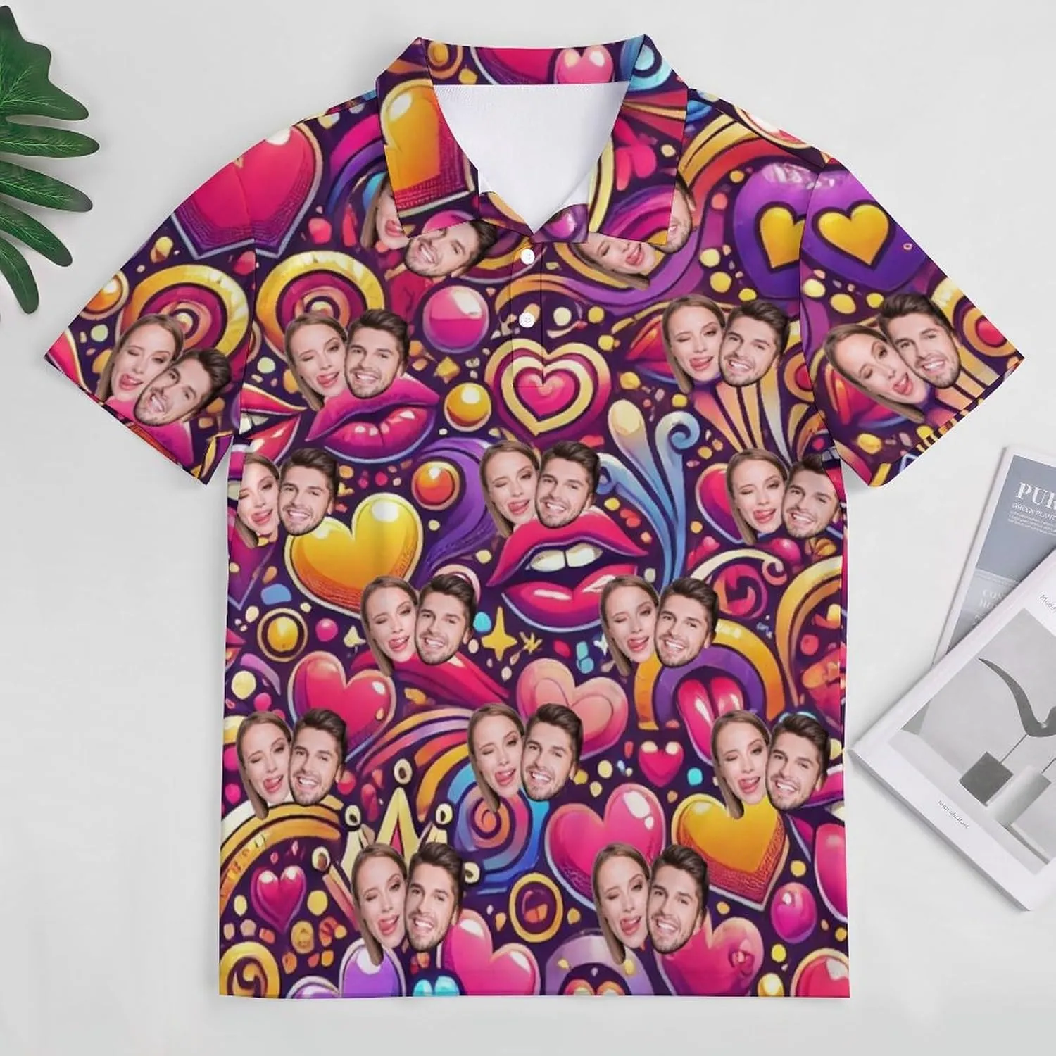Custom Polo Shirts for Men with Face Design Your Own Customized Golf Shirts Personalized Tee with Text Photo Logo