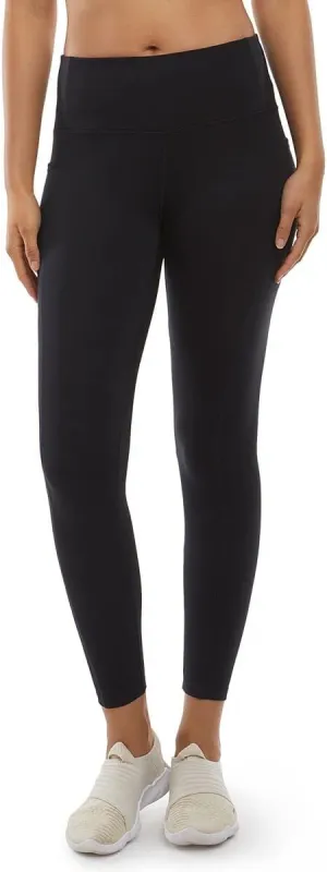 Danskin Women's Performance Legging with Side Pockets (Black Salt, X-Large)