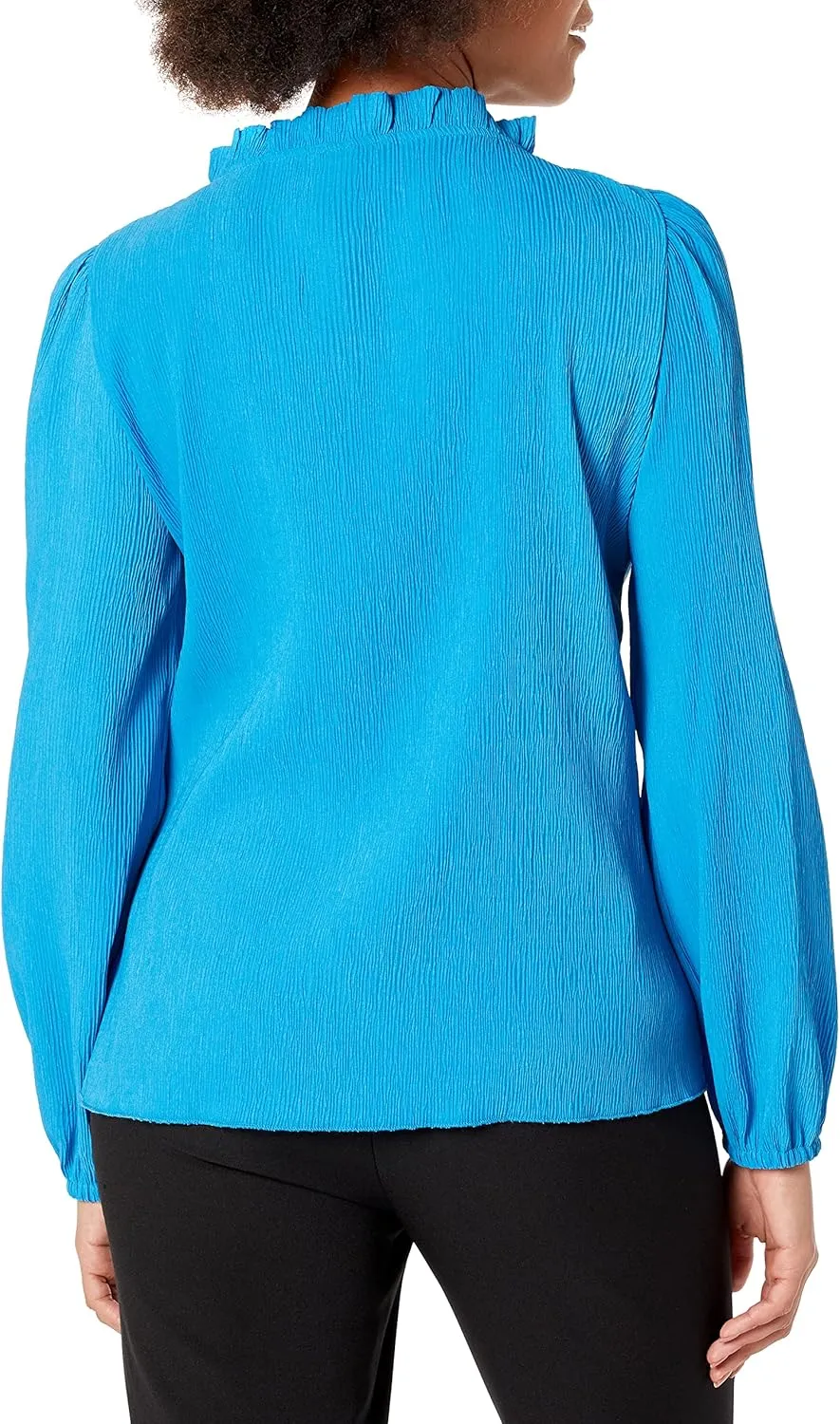 DKNY Women's Long Balloon Sleeve Blouse