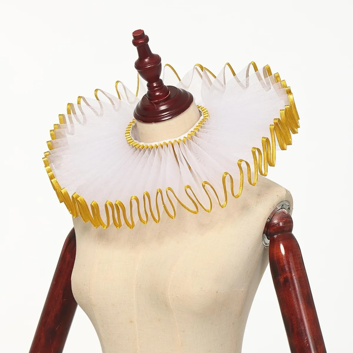 FAD-4U Elizabethan Neck Ruff Detachable Collar for Medieval Costume Ensembles Neck Collars