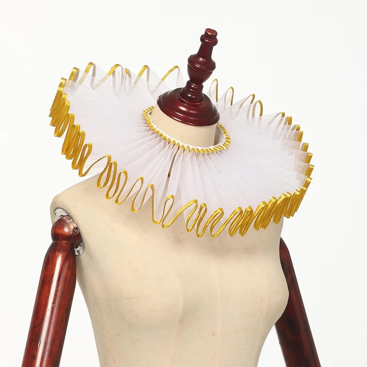 FAD-4U Elizabethan Neck Ruff Detachable Collar for Medieval Costume Ensembles Neck Collars