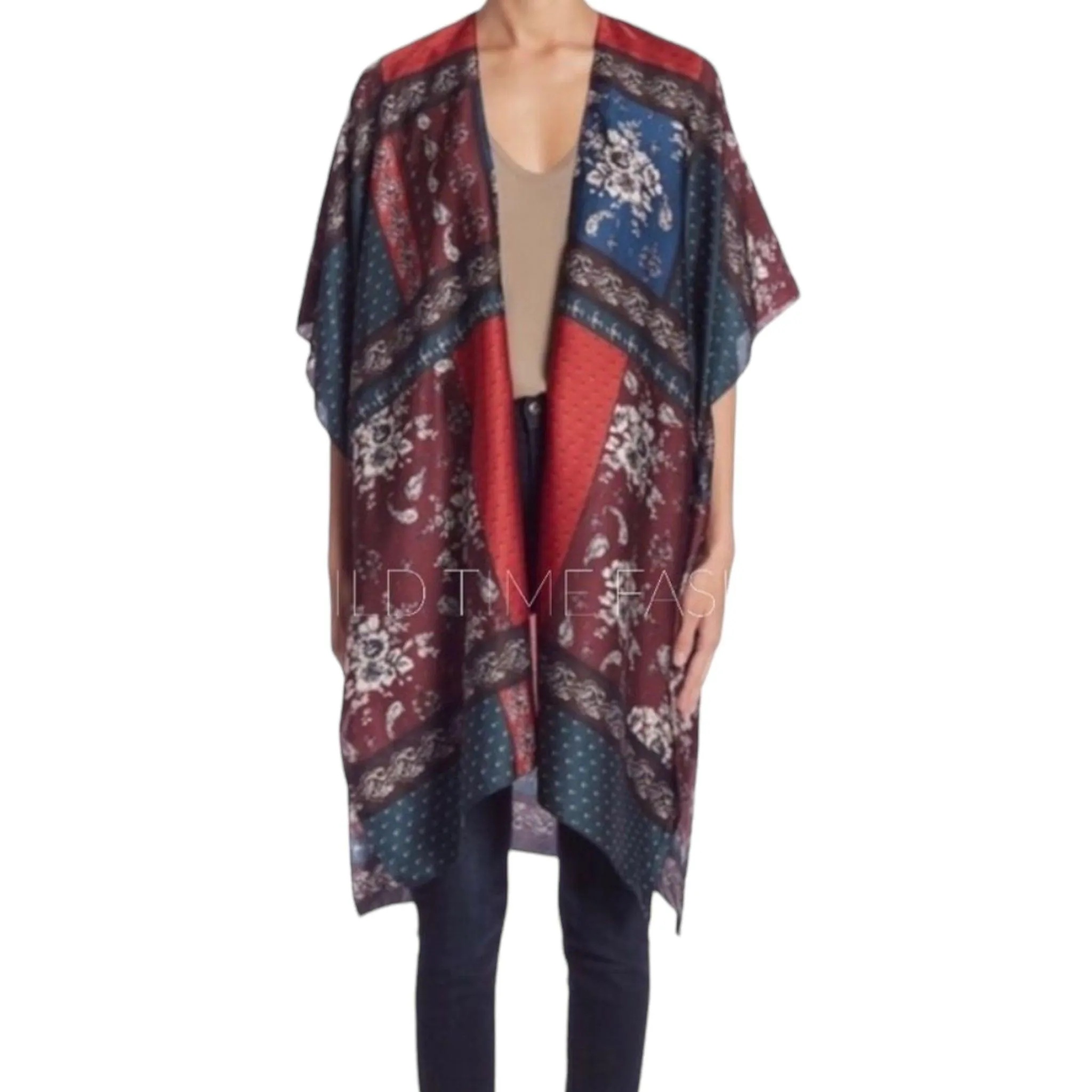 Floral Patchwork Kimono Robe