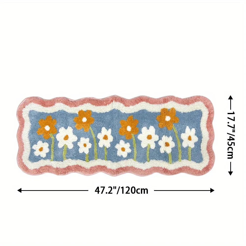 Flower Bath Mat Absorbent Nonslip Stylish Home Decor
