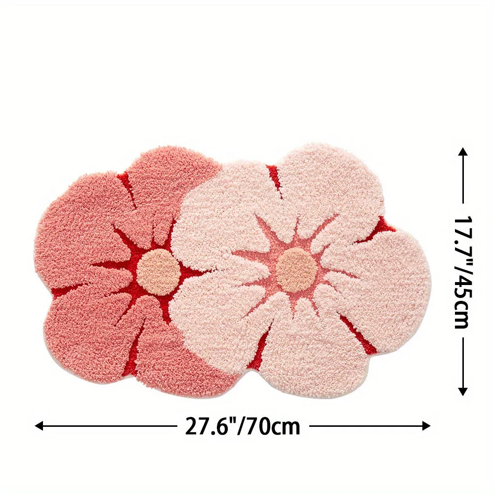 Flower Bath Mat Absorbent Nonslip Stylish Home Decor