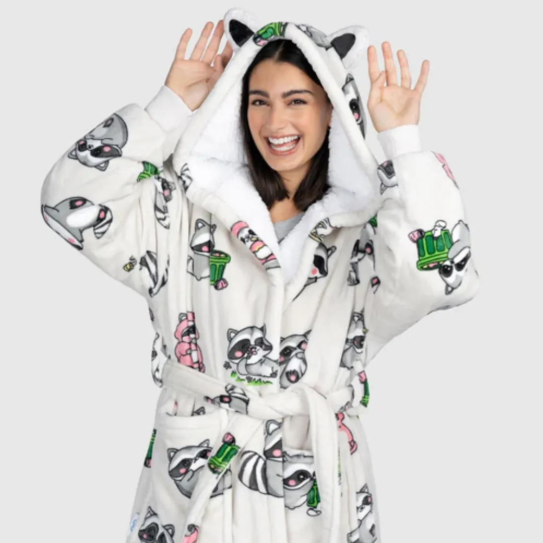 Fluffy Raccoon Oodie Dressing Gown ™