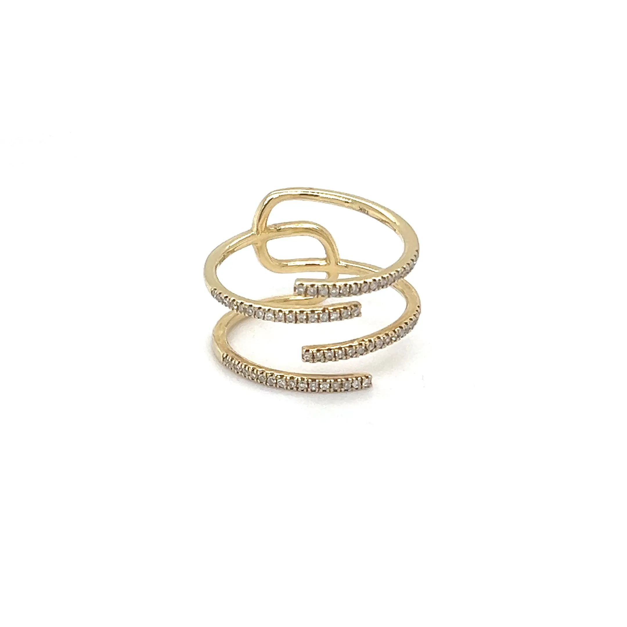 Four Half Rows Open Diamond Ring
