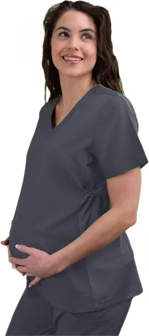 Green Town Scrubs for Women - Maternity V-Neck Scrub Top, 2 Pockets, Lightweight, Stretch Fabric, Easy Care
