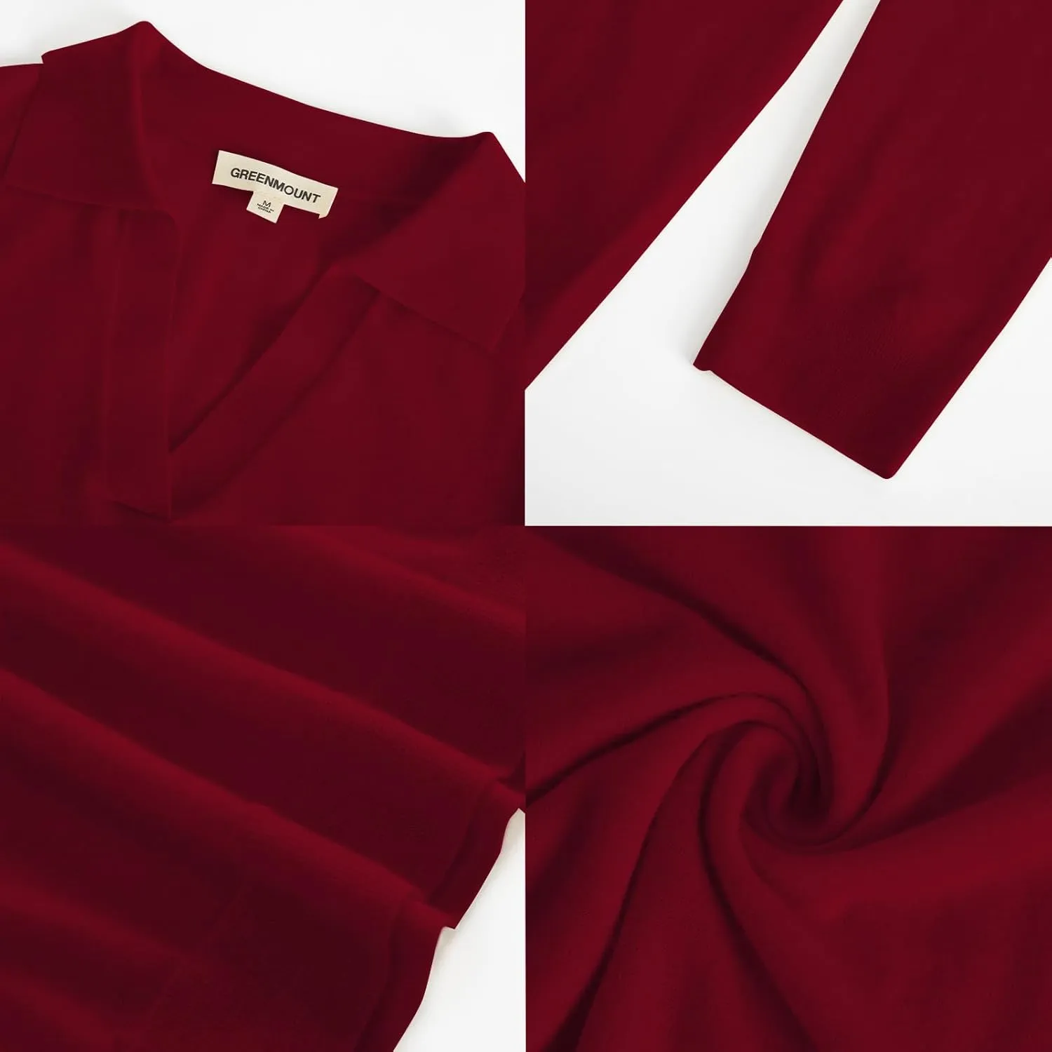 GreenMount Womens Super Lightweight Worsted Deep V-Polo Cashmere Sweater Pullover for Spring and Summer Keep 37.5 Warm