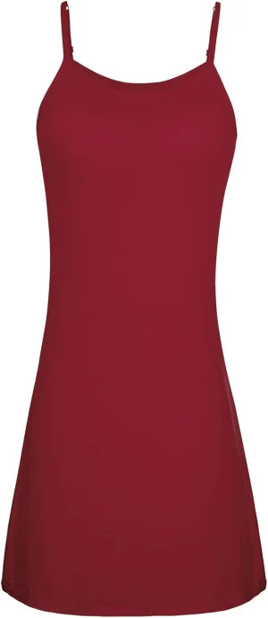 H HIAMIGOS Nightgowns for Women with Built in Bra Slip Dress Sleepwear Sleeveless Nightdress Full Slips