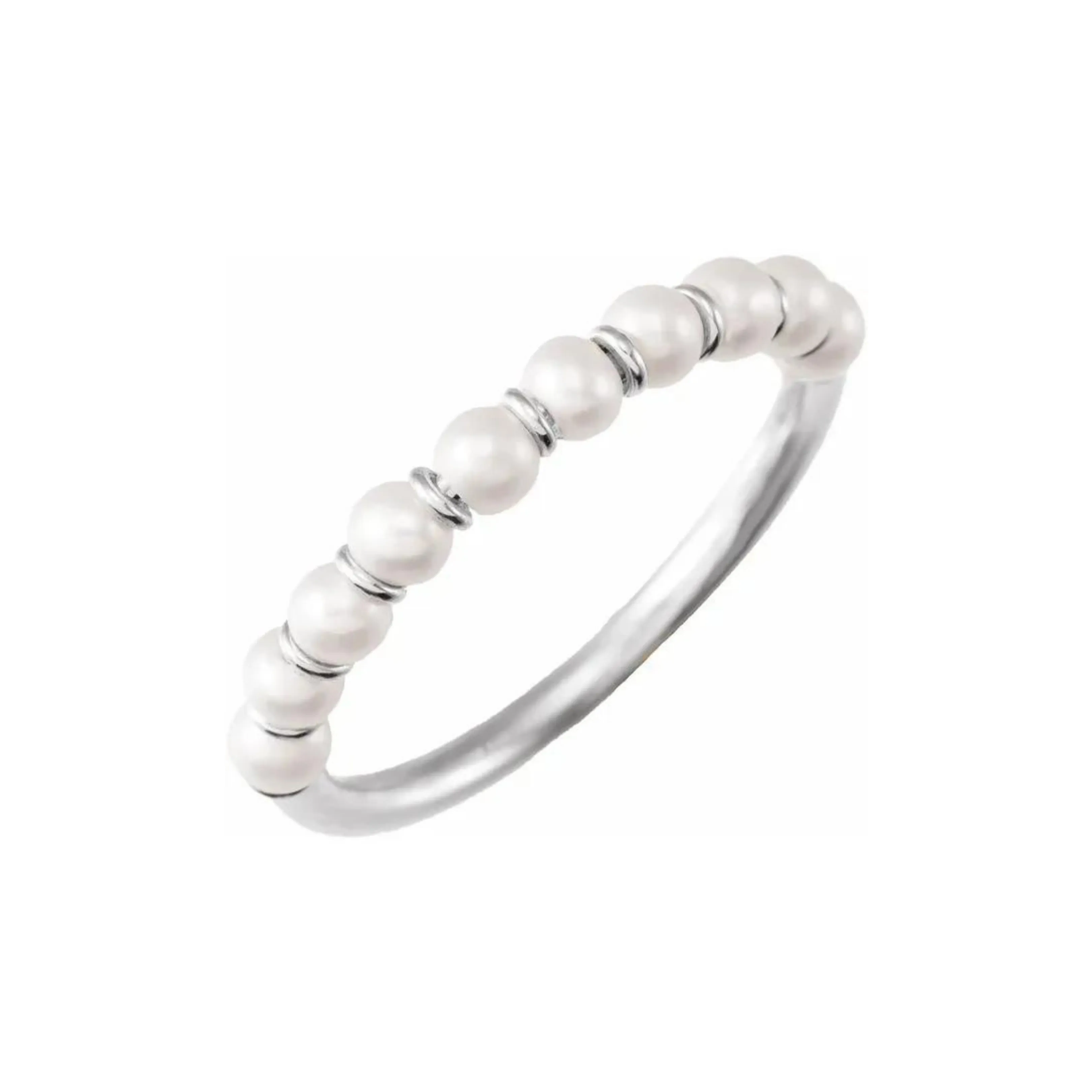 Half Pearl Strand Gold Ring