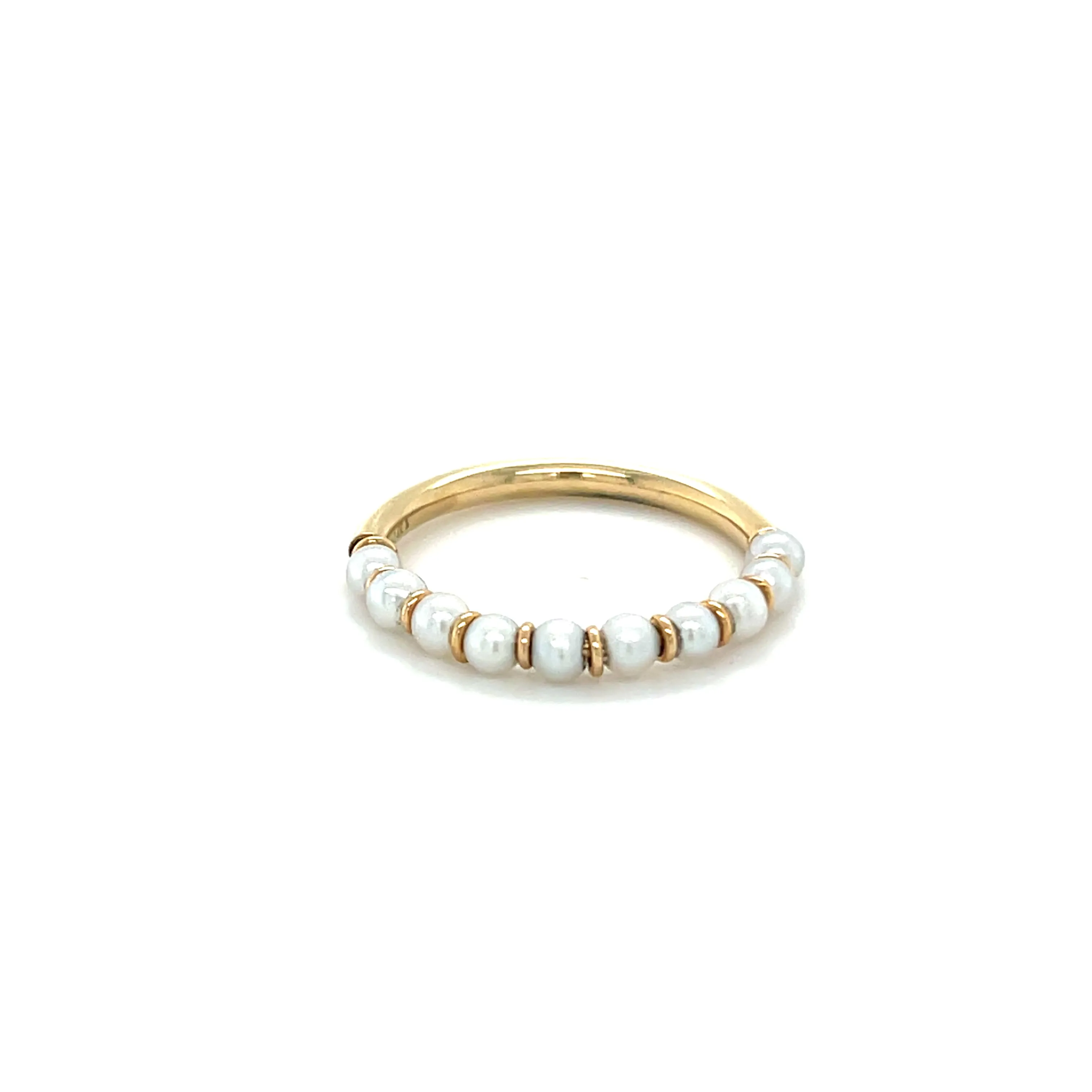 Half Pearl Strand Gold Ring