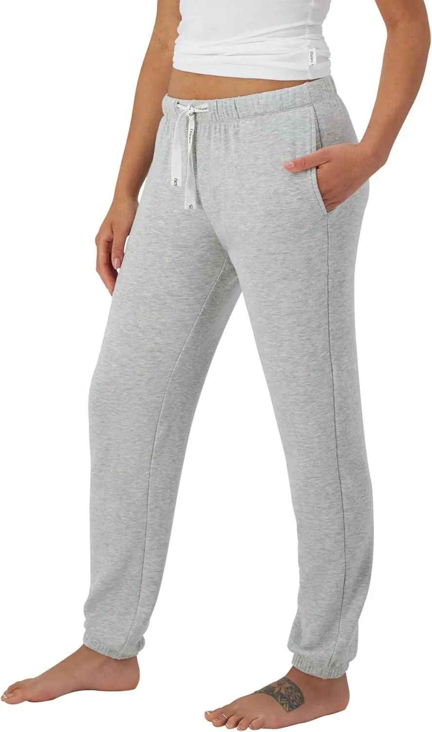 Hanes Originals French Terry Joggers, Lightweight Lounge Pants for Women, Comfywear Loungewear, 28"