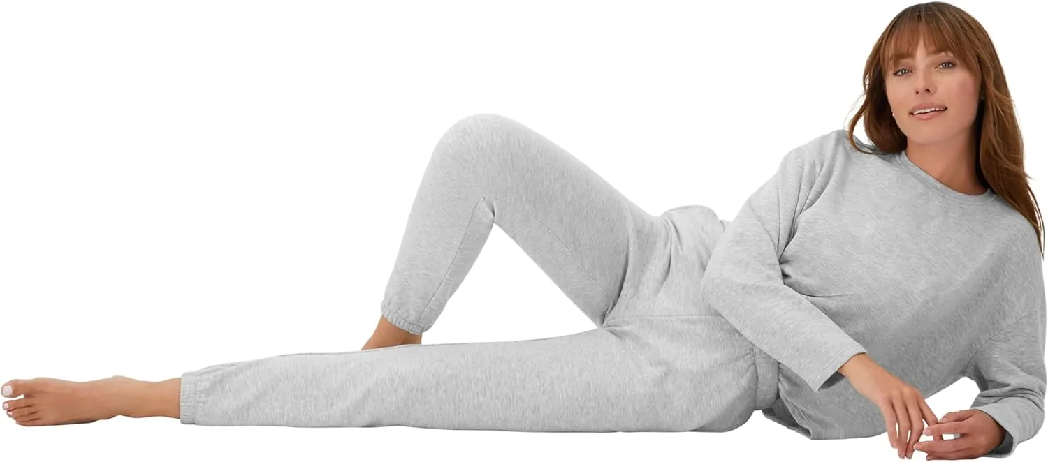 Hanes Originals French Terry Joggers, Lightweight Lounge Pants for Women, Comfywear Loungewear, 28"