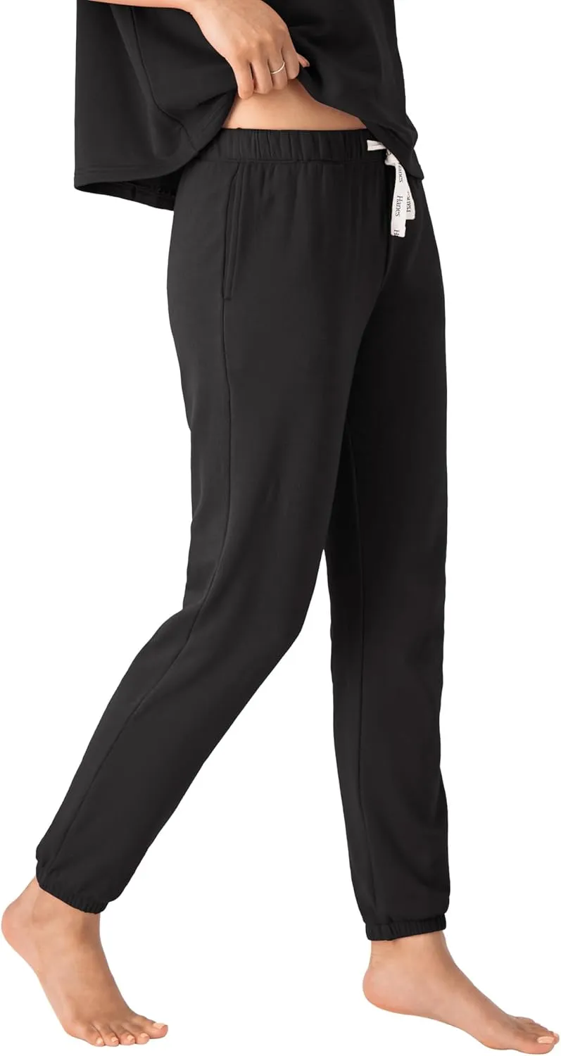 Hanes Originals French Terry Joggers, Lightweight Lounge Pants for Women, Comfywear Loungewear, 28"