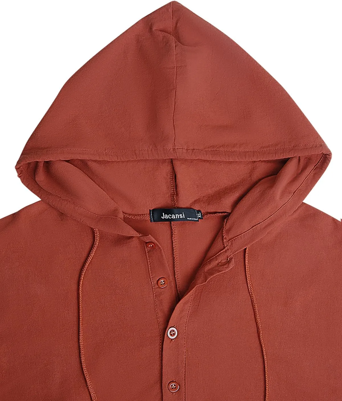 Jacansi Men's Cotton Linen Robe Casual Kaftan Thobe Long Gown Hoodie Drawstring Retro Long Sleeve