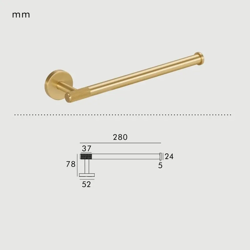 KRAM Knurled Solid Brass Hand Towel Rail
