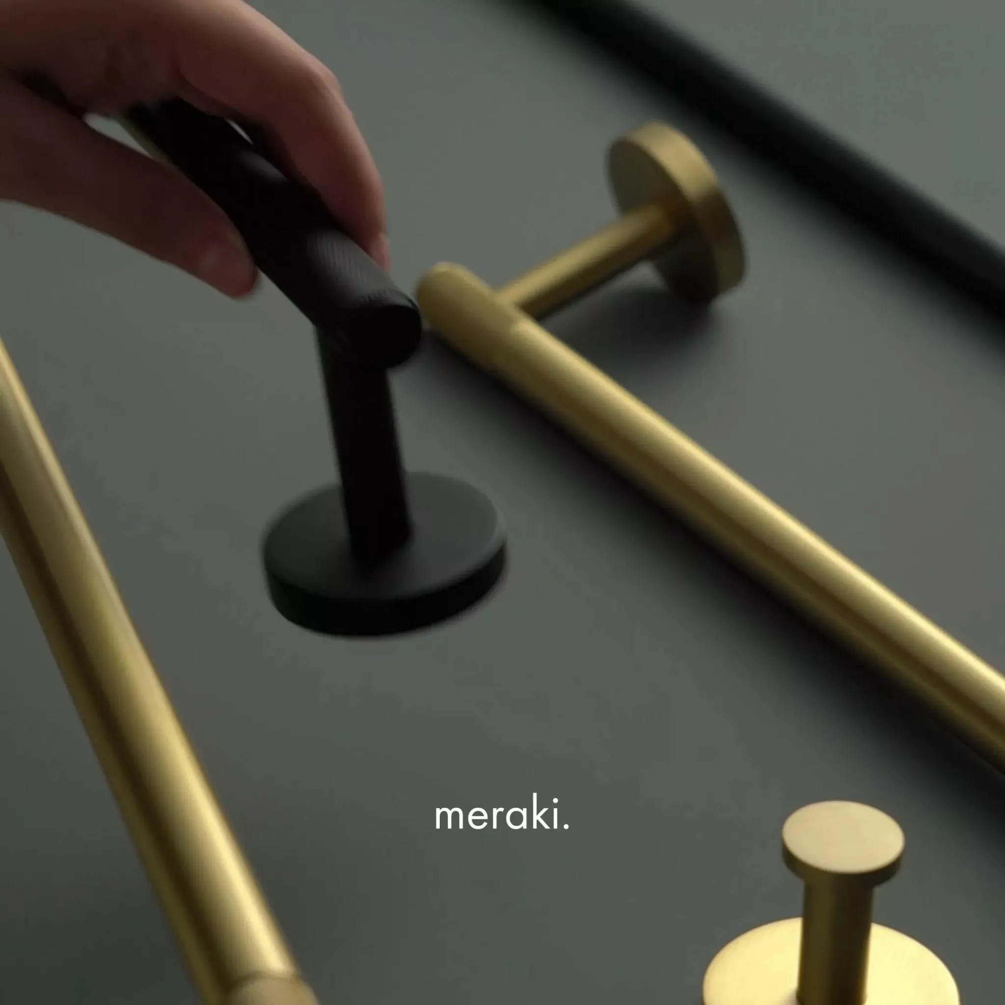 KRAM Knurled Solid Brass Hand Towel Rail