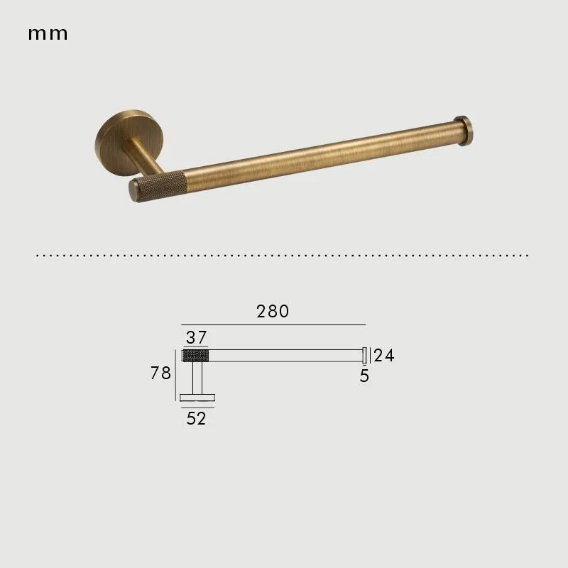 KRAM Knurled Solid Brass Hand Towel Rail
