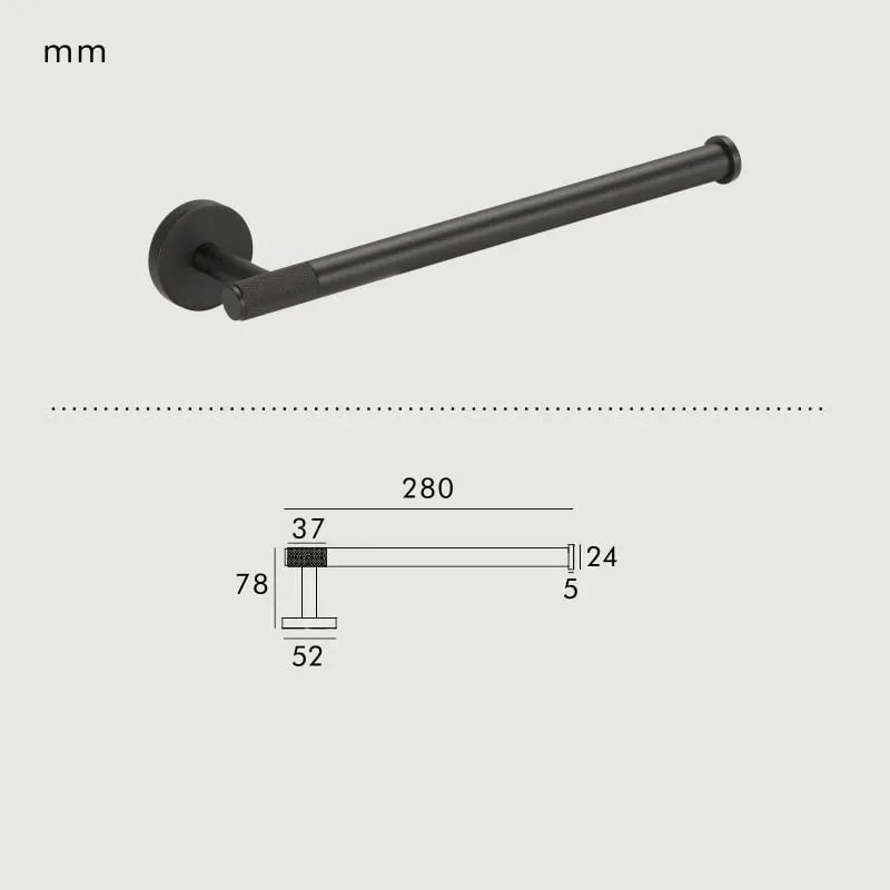 KRAM Knurled Solid Brass Hand Towel Rail