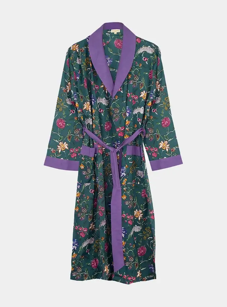 Lavender Fields Women's Floral Cotton Robe