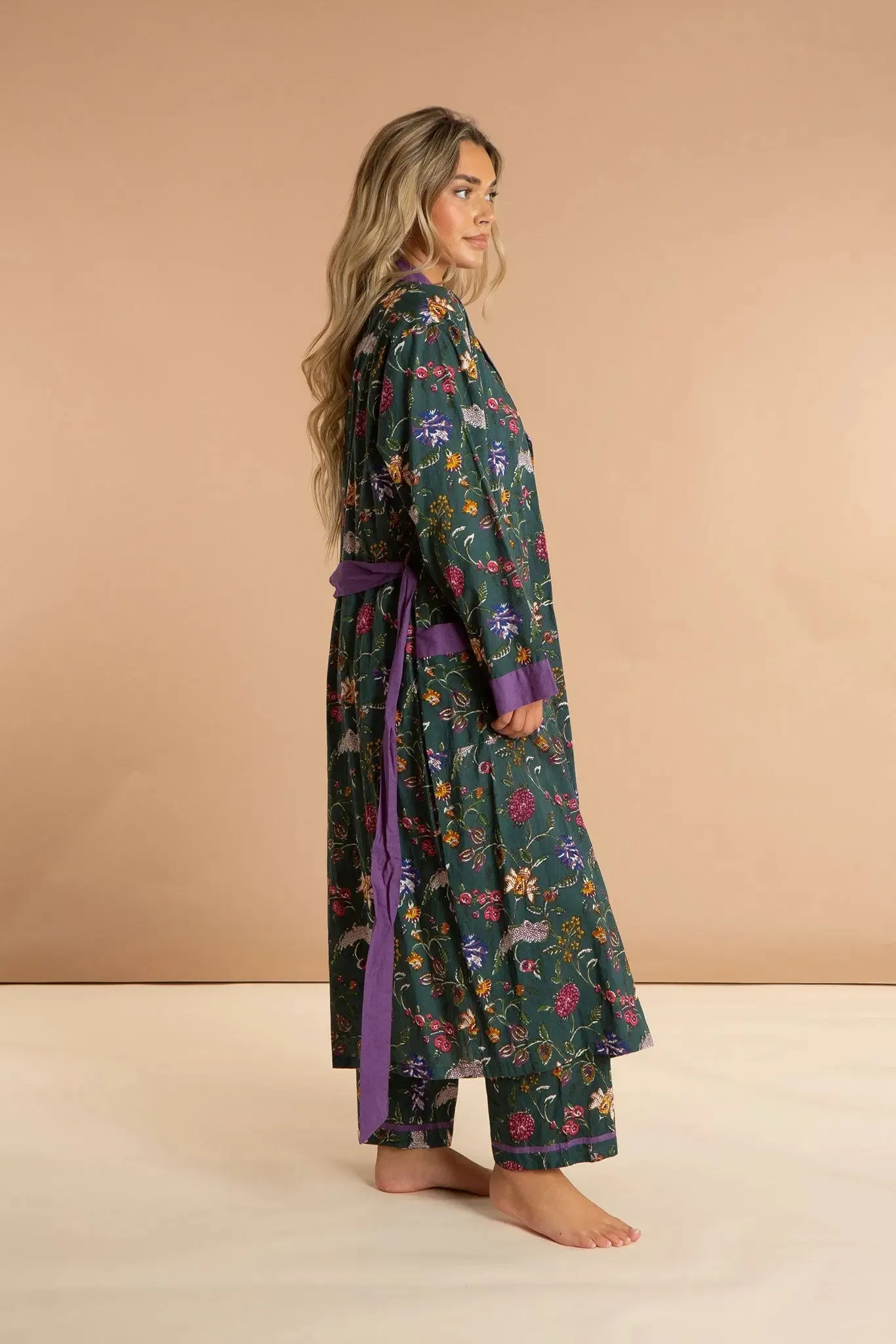 Lavender Fields Women's Floral Cotton Robe
