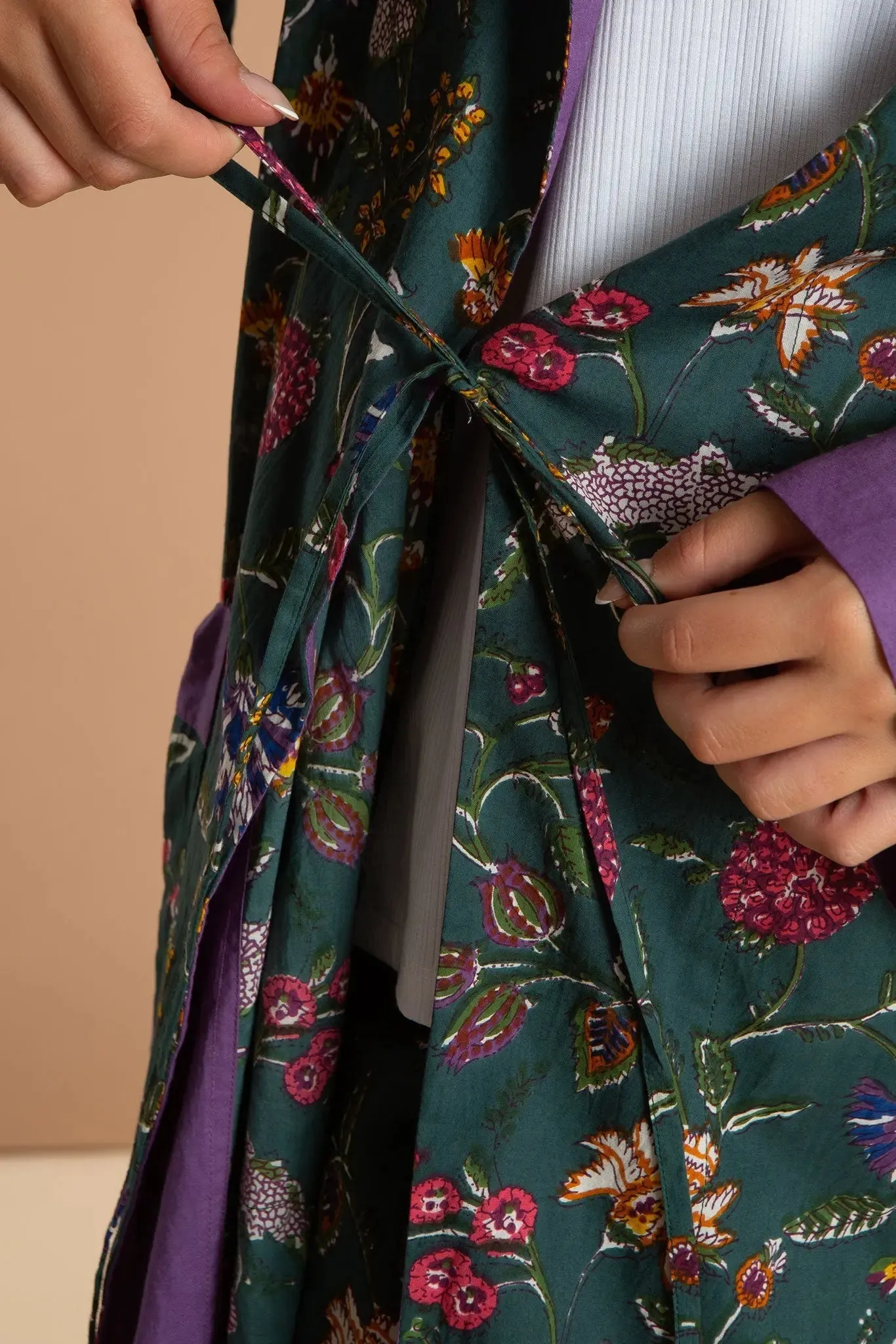 Lavender Fields Women's Floral Cotton Robe