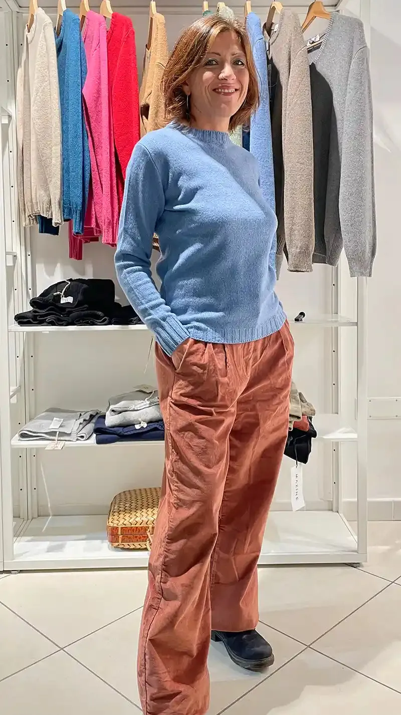 Maglione Girocollo - Celeste