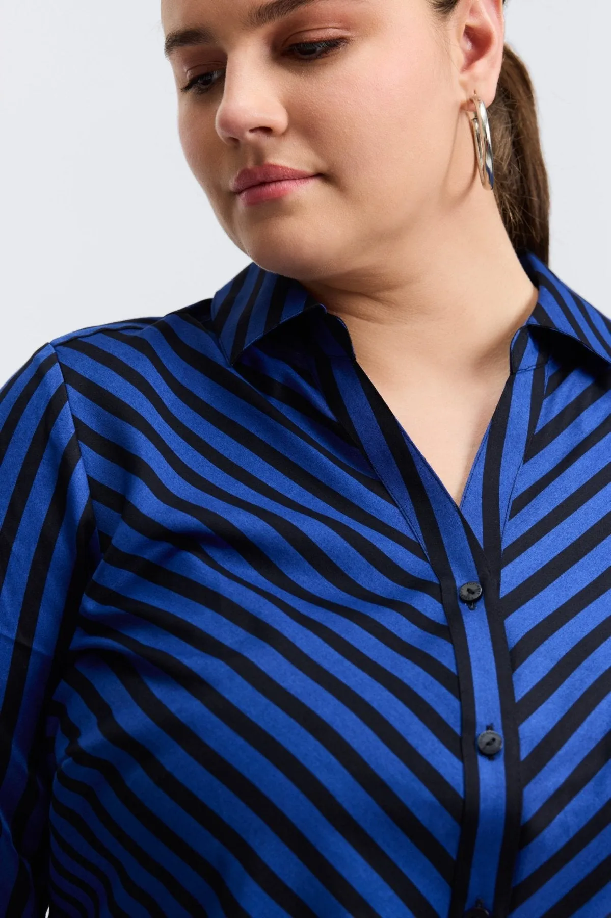 Mary Plus No Iron Stripe & Gingham Shirt